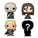 Funko Bitty POP! HP - Voldemort, 4-Pack - Lord Voldemort, Draco Malfoy (Quidditch), Bellatrix Lestrange and A Surprise Mystery Mini Figure - 0.9 Inch (2.2 Cm) - Harry Potter Collectable - Gift Idea