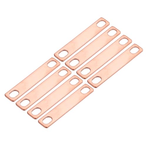 QUARKZMAN 8 Stück Sammelschienen-Verbinder, Rastermaß 2(50mm) Rote Kupfer Flach-Sammelschiene Für LiFePO4 Zellen Lithium-Batterie Sammelschienen-Verbinder, Rotes Kupfer