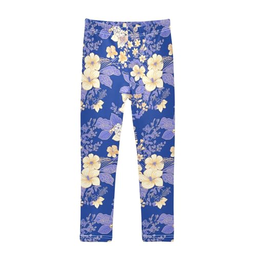 KLL Floral Indonesian Batik Motif Cobalt Girls Cotton Pants Comfortable High Waisted Activewear Exercise