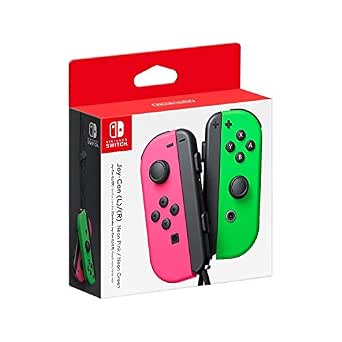 Nintendo Switch Joy-Con Neon Pink Green Renewed Controllers