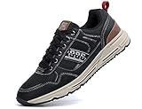 AX BOXING Zapatillas Hombres Zapatos para Sneakers Deportivas Running Correr Gimnasio Transpirables Casual 41-46 (43 EU, Negro b)