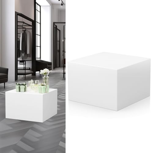 XHKJYSDP Cube Display Pedestal Stand for Bridal Shop, Square White Display Risers Columns, Party Event Decor Platform Base Showcase for Model Jewelry Clothing Shop Home Exhibition (11.8*11.8*7.87in)