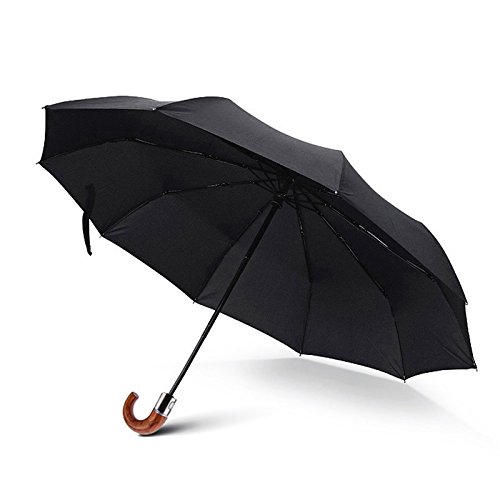 Parapluie de voyage automatique noir qui ne se retourne pas face aux rafales