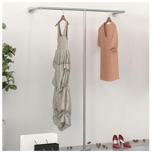 Perchero de pared de acero inoxidable ajustable para colgar ropa en el hogar