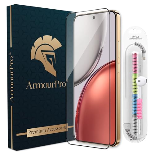 Image of ArmourPro Military Grade Gorilla Tempered Glass Screen Protector for Honor X9d 5G with Edge-to-Edge Protector Coverage, Cable Protector and Easy Installation kit (6.79 Inch)