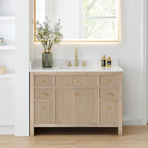 ALTAIR 48 Inch Bathroom Vanity with Sink Modern Single Vanities Large Storge Cabinet with Ceramic Sinks Countertop Soft Closing Doors and Dovetail Drawers Pre-Assembled