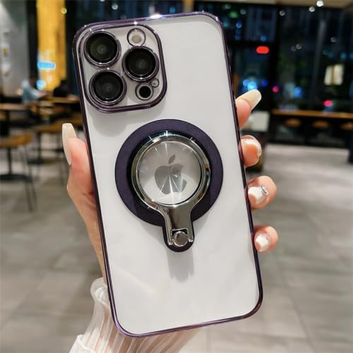 Étui iPhone 12 Pro de luxe violet antichoc avec support magnétique PC