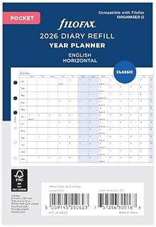Filofax Pocket english HORIZONTAL PLANNER 2026