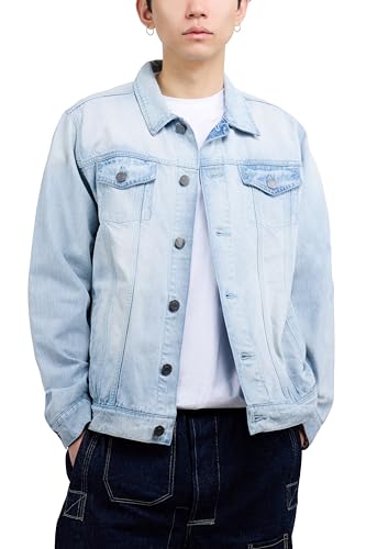 X RAY Men's Washed Ripped Denim Jacket
