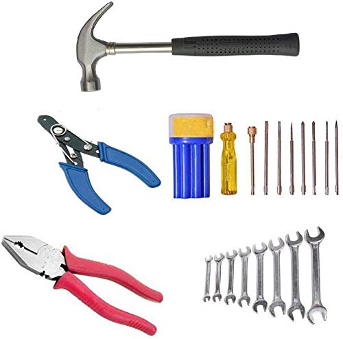 JetFire Screwdriver Set of 9 Pcs.,Doe Spanner Set of 8 pcs.,Combination plier 20.3 cm, Claw Hammer,Wire Cutter (B083P135X8) Amazon Price History, Amazon Price Tracker