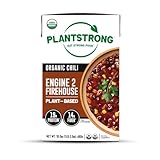 PLANTSTRONG Chili & Stew – USDA Organic, Non-GMO, Plant-Based, Vegan, Gluten-Free, Oil-Free, Lightly Salted, Ready to Heat & Serve (16.9 oz, Engine 2 Firehouse Chili)