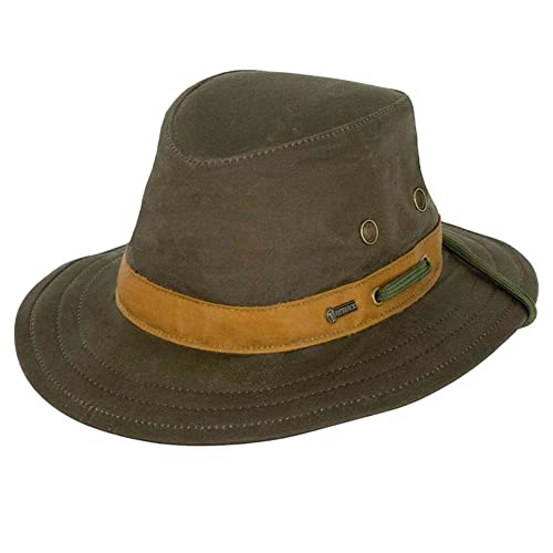 Outback Trading Unisex Willis Oilskin Vintage Durable Breathable Water-Resistant Windproof Cowboy Hat, Sage, Small