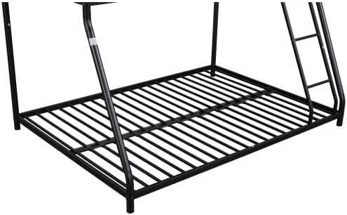 Miniatura 8 de anwickjeff Litera de metal para suelo de cama individual sobre matrimonial, marco resistente con escalera inclinada y barandillas de seguridad para