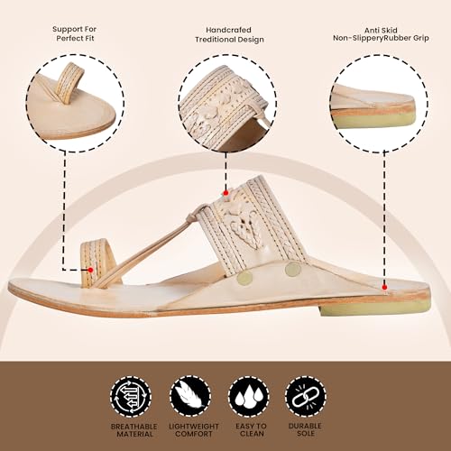 Image of Kolhapuri Chappal for Men Original, Pure Leather Handcrafted Traditional Kolhapuri Chappal for Man Formal Footwear for Weddings & Parties, Ethnic Wear & Daily Comfort