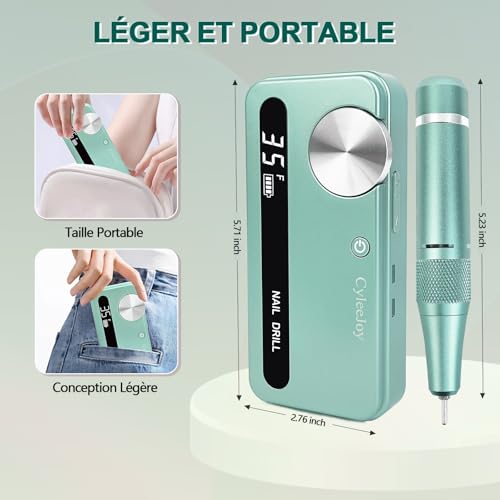 Kit profesional de lima eléctrica para uñas recargable miniatura 4