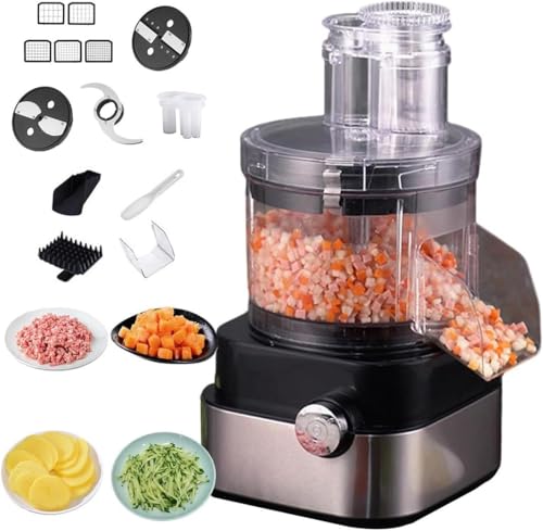 Electric Vegetable Dicer 5 In 1 Fruit Food Chopper Vegetable Spiralizer Onion Cutter With 6/8/10/12/15mm Blades, For Onions Potatoes Carrots Cucumber