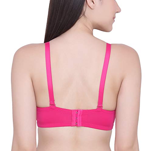 Image of GLAMORAS Women Cotton Nylon Spandex Heavily Padded Underwire Seamless Strapless Bra with Detachable Multi-Way Straps, Size - 34, B-Cup, Pink