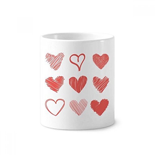 Cadeau Saint Valentin : gobelet céramique Coeurs Sketch DIYthinker 350ml pour elle et lui