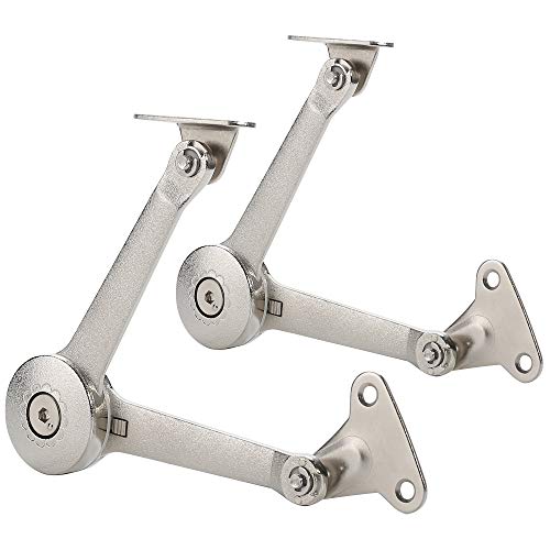 Alzassbg AL9209 Satin Nickel, Soft Close Heavy Duty Lid Support Hinge (40lb 110 Degree) Set of 2