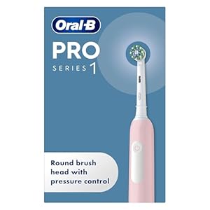 Oral-B Pro 1 Electric Toothbrush For Adults, With 3D Cleaning, 1 Toothbrush Head, Gum Pressure Control, 2 Pin UK Plug, Pink, Travel Electric Toothbrush, Rechargeable Toothbrush For Adults
