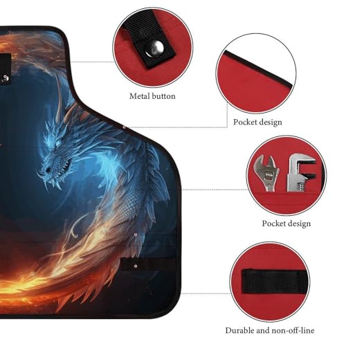 Delantal de trabajo con diseño Fire And Ice Dragons miniatura 3