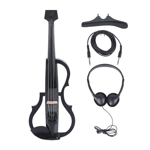 Professional Silent Electric Violin Carbon Fiber 44 Full Size Electric Fiddle with Clear Pickup and Smart Tail for Adults and Teenagers Practice and Performance (Type 2)
