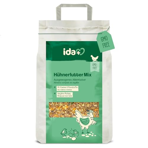Ida Plus Aliment pour poulet Mix 5 kg – Aliment complet – Mélange toutes saisons – Sans OGM – Idéal pour les poules – Convient pour les...