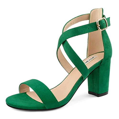 Image of JOY IN LOVE Women's Chunky Block Heels 3 Inch Ankle Strap Low Heel Sandals