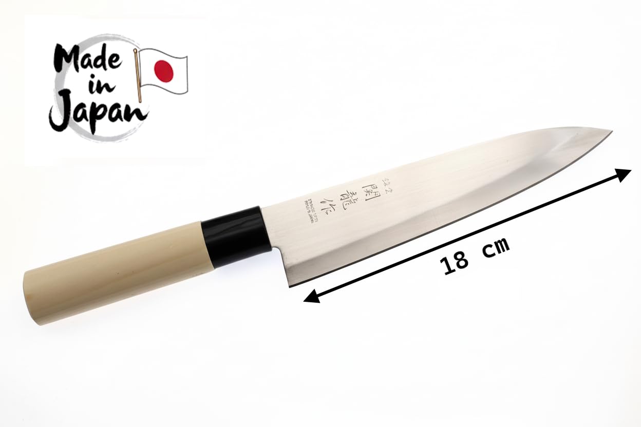 Cocktail7 Coltello giapponese Gyuto, lama in acciaio inox 420J2 da 18 cm, Mitre in nylon, made in Japan