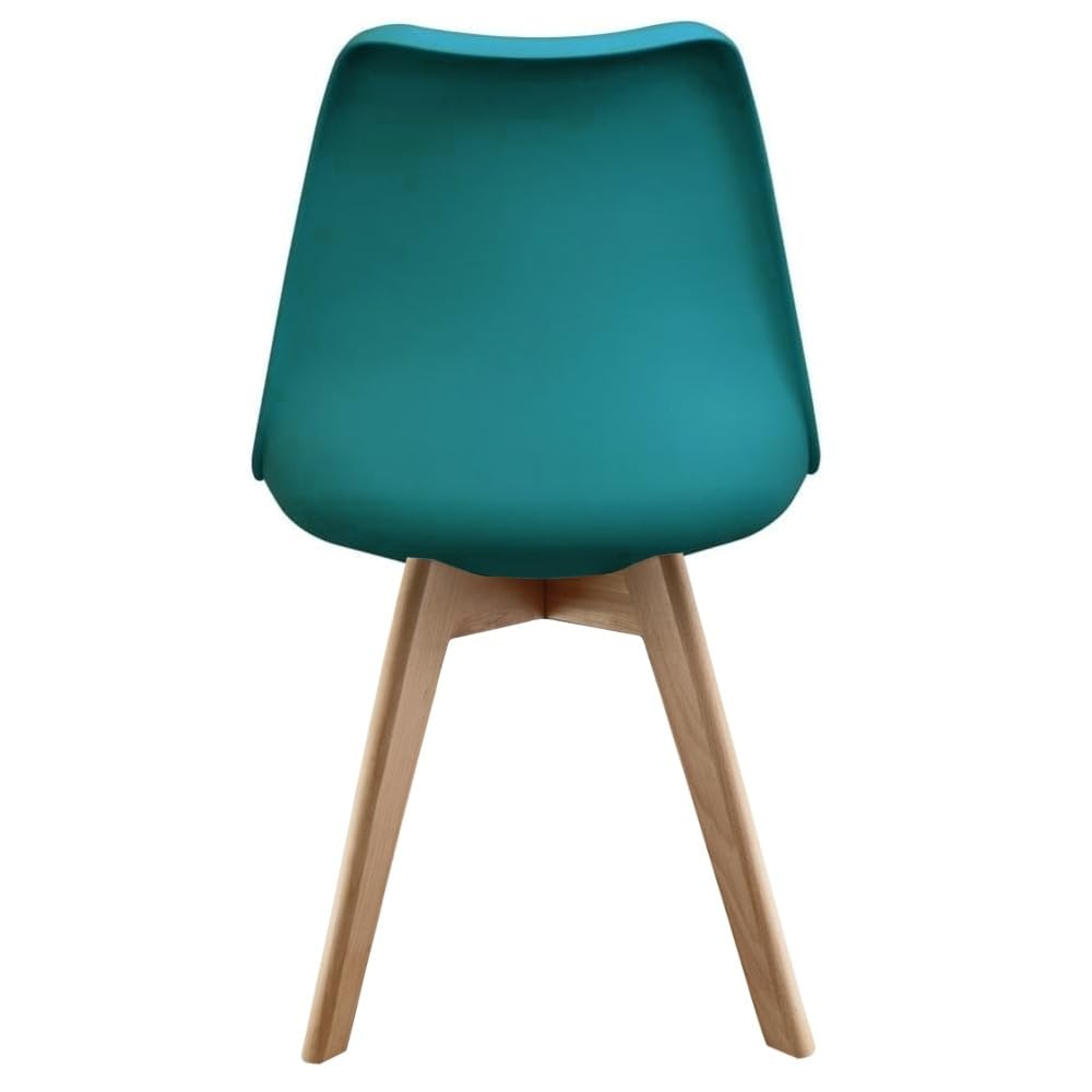 Soho Sedie da Pranzo in Plastica con Gambe Quadrate in Legno Chiara, Adatte per Sala da Pranzo, Soggiorno, Cucina, Camera da Letto, Verde Acqua