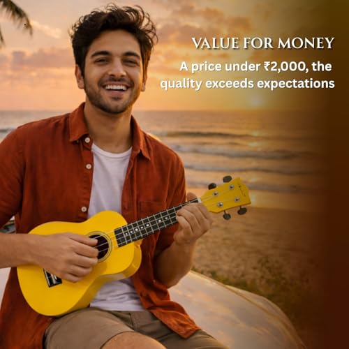 Image of Vault UK-003 Soprano Colourful Ukulele 21 inch With Gig Bag (Yellow)