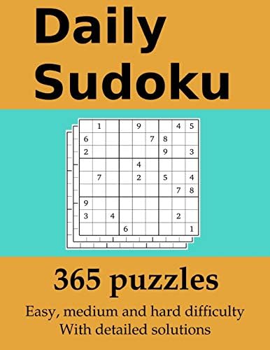 daily sudoku 365 puzzles with detailed solutions in easy medium and hard difficulty 1 o mara sean amazon com au books