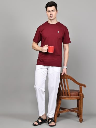 Image of Majestic Man Men Mid Rise Comfort Fit Solid Pure Cotton Casual Style Lounge Pants