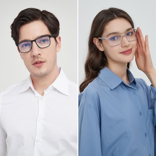 Image of 2 Pack Reading Glasses Blue Light Blocking Anti Glare UV Ray Eyeglasses Men Women Computer Eyewear Eye Protection Reader Aid Lightweight