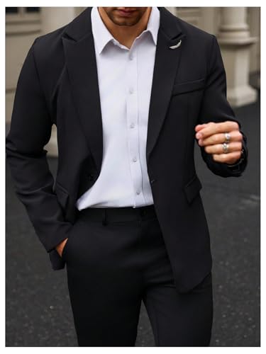 SOLY HUX Men's Blazer Sport Coats Single Button Casual Business Work Suit Jacket4