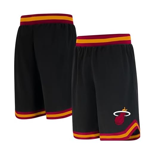 Ultra Game NBA Miami Heat Mens Woven Basketball Shorts, Team Color, Large