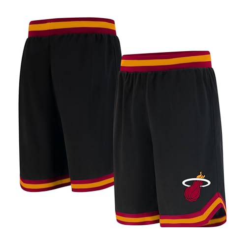 Unk NBA Ultra Game Short de Basket pour Homme GSM3547F avec Logo de l'équipe de la NBA tissé en polymaille, Noir, Taille M