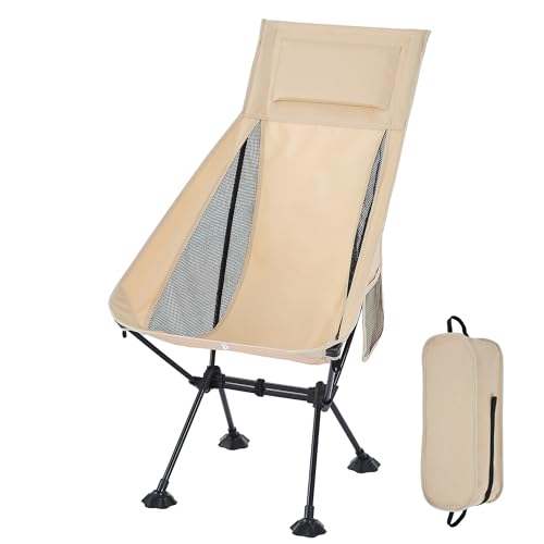 High Back Lightweight Camping Chair for Adults with Wide...