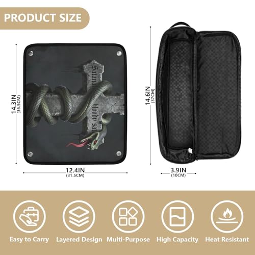 Bolsa de viaje y tapete resistente al calor para herramientas de cabello Hot Hair Tools, organizador portátil para planchas y rizadores de pelo, diseño 2 en 1 con cierre magnético miniatura 4