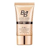 BB Cream SPF 50 Foundation, Snail BB Cream Tinted Moisturizer with SPF for Face, Medium Buildable Coverage Foundation BB Cream Lightweight Long-Lasting Waterproof Color Correcting Cream