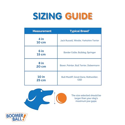 BOOMER BALL 10 inch, Virtually Indestructible Best Dog Toy, Boredom Busting Football, Tough & Durable Large Dog Ball, Floats on Water, Great for Mental Stimulation & High Energy Dogs, Assorted Colours - Image 5