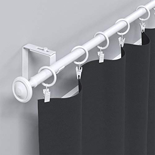 KAIY Set of 14 White Iron Metal Rings with Clips, Clip Rings Hooks for Drapes with Rings, Drapery Rings for Baby Clothes Baby Pants Hangers, 1.25 Inch Interior Diameter (White)