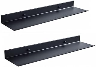 Metall-Schweberegal Schwarz 60cm, 2er Set rostfest