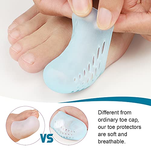 Image of 14 Pack Upgrade Gel Toe Protector Silicone Toe Caps Toe Sleeve Protectors, Prevent Pain for Corns, Blisters and Ingrown Toenails (2 Pack Large Size + 6 Pack Medium Size + 6 Pack Small Size)