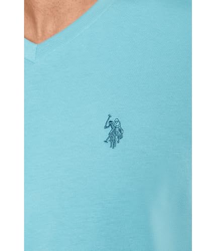 Image of U.S. Polo ASSN. Men's Solid V‑Neck T-Shirt, Canyon Blue, X-Large