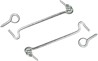Cabilock Pair Stainless Steel Hooks Swivel Hooks Door Hook Lock with Screws Stainless Steel s Hooks Cabin Hook Eye for Doors Window Hook Window Brace Hook up Revolving Door Window Door