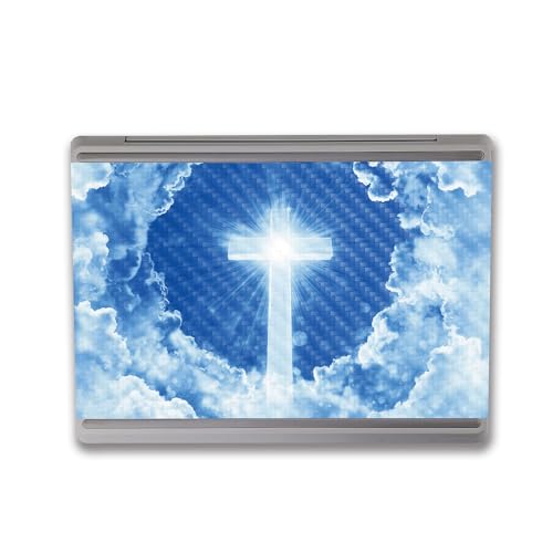 Image of MightySkins Carbon Fiber Skin Compatible with Microsoft Surface Laptop Go 3 (2023) Full Wrap Kit - Faith Clouds | Protective, Durable Textured Carbon Fiber Finish | Made in The USA