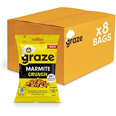 Graze Healthy Snacks - Marmite Crisps Multipack - 30% less fat than crisps - 8 packs Cover
