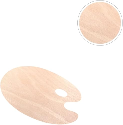 Miniatura 5 de COHEALI Paleta de pintura ovalada bandeja de mezcla de pigmentos Tabla de pintura de arte Pintura al óleo de madera perfecta para artistas