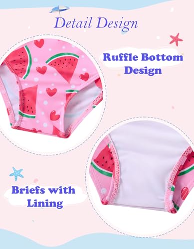 Image of Little Girls Two Piece Mermaid Bikini Set Ruffle Adjustable Summer Beach Bathing Swimsuit 3-7 Years for Kids